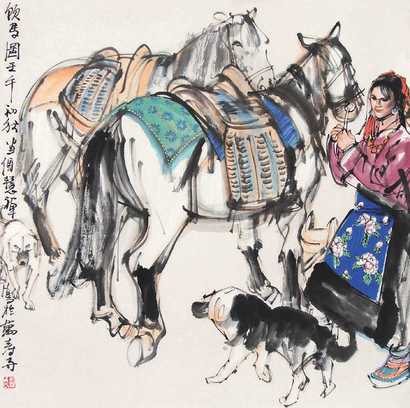 史国良 人物 立轴